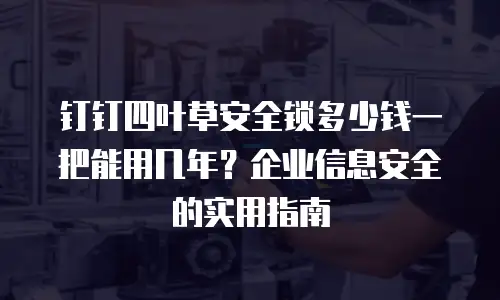 钉钉四叶草安全锁多少钱一把能用几年？企业信息安全的实用指南