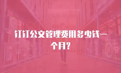 钉钉公文管理费用多少钱一个月？