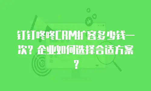 钉钉咚咚CRM扩容多少钱一次？企业如何选择合适方案？
