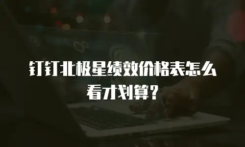 钉钉北极星绩效价格表怎么看才划算？