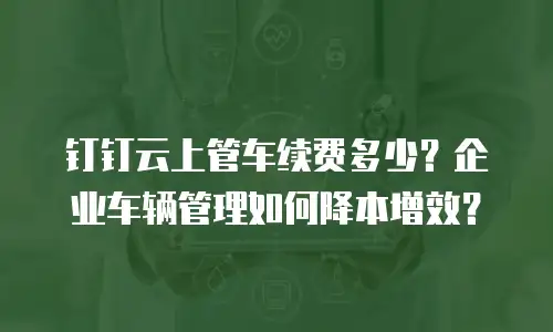 钉钉云上管车续费多少？企业车辆管理如何降本增效？