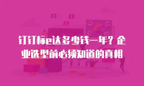 钉钉标e达多少钱一年？企业选型前必须知道的真相