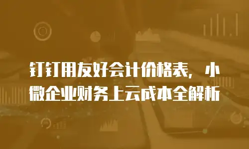 钉钉用友好会计价格表，小微企业财务上云成本全解析