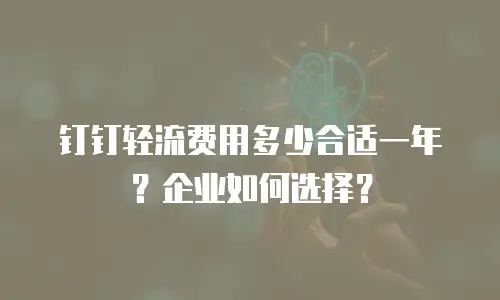 钉钉轻流费用多少合适一年？企业如何选择？