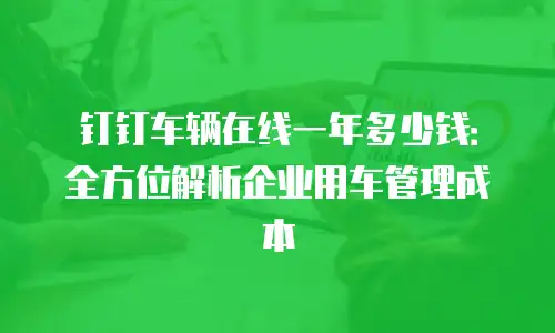 钉钉车辆在线一年多少钱：全方位解析企业用车管理成本