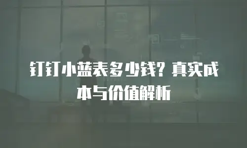 钉钉小蓝表多少钱？真实成本与价值解析