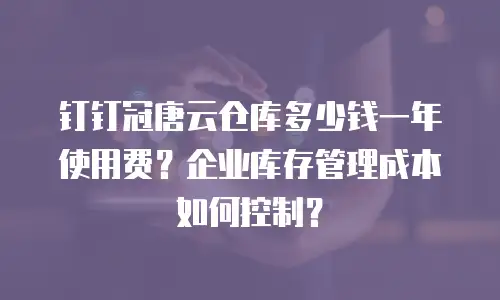 钉钉冠唐云仓库多少钱一年使用费？企业库存管理成本如何控制？