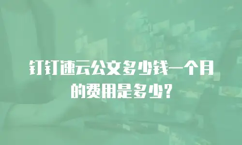 钉钉速云公文多少钱一个月的费用是多少？