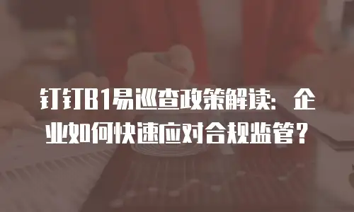 钉钉B1易巡查政策解读：企业如何快速应对合规监管？