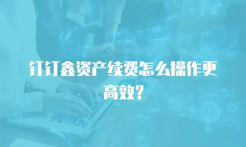 钉钉鑫资产续费怎么操作更高效？