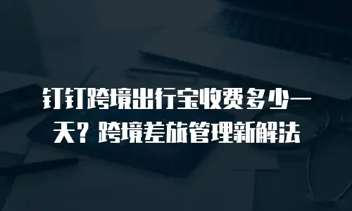 钉钉跨境出行宝收费多少一天？跨境差旅管理新解法