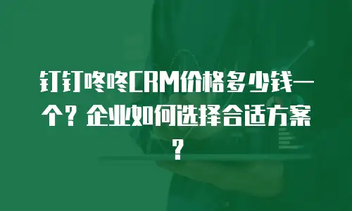 钉钉咚咚CRM价格多少钱一个？企业如何选择合适方案？