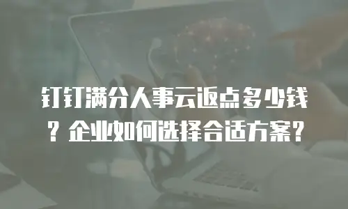 钉钉满分人事云返点多少钱？企业如何选择合适方案？
