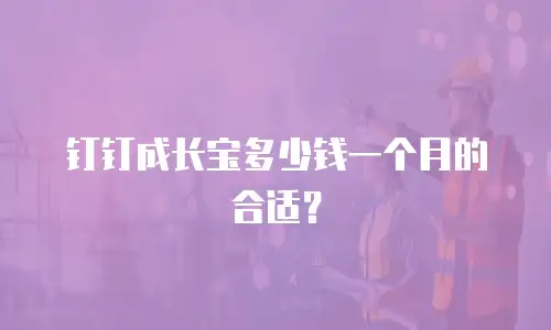 钉钉成长宝多少钱一个月的合适？