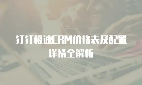 钉钉极速CRM价格表及配置详情全解析