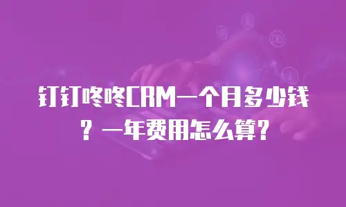 钉钉咚咚CRM一个月多少钱？一年费用怎么算？
