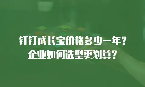 钉钉成长宝价格多少一年？企业如何选型更划算？