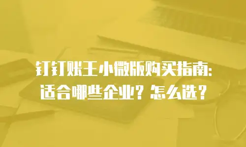 钉钉账王小微版购买指南：适合哪些企业？怎么选？