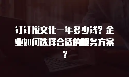 钉钉悦文化一年多少钱？企业如何选择合适的服务方案？