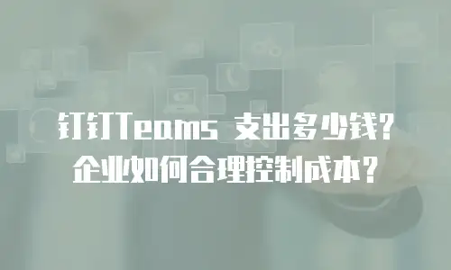 钉钉Teams 支出多少钱？企业如何合理控制成本？