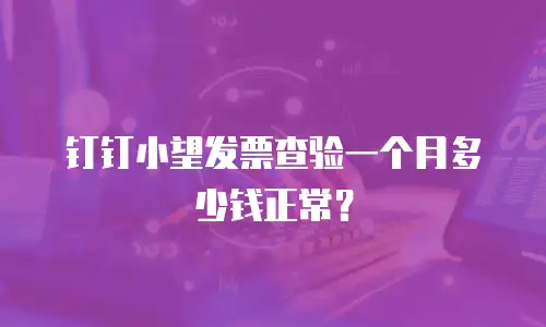 钉钉小望发票查验一个月多少钱正常？