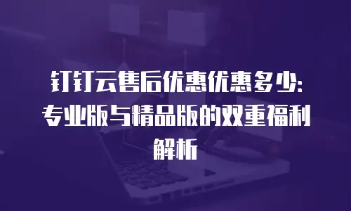钉钉云售后优惠优惠多少：专业版与精品版的双重福利解析