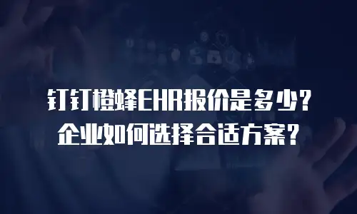 钉钉橙蜂EHR报价是多少？企业如何选择合适方案？