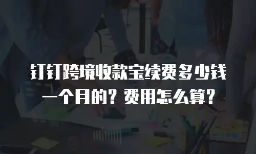 钉钉跨境收款宝续费多少钱一个月的？费用怎么算？