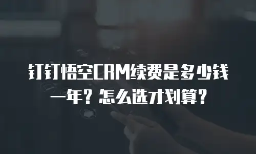 钉钉悟空CRM续费是多少钱一年？怎么选才划算？