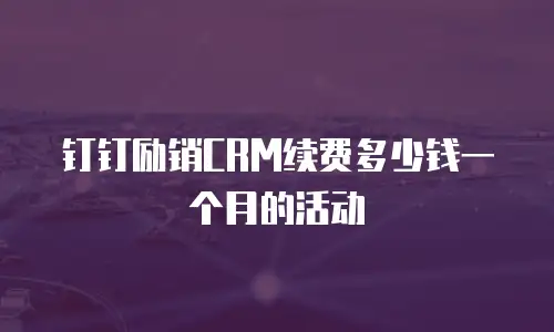 钉钉励销CRM续费多少钱一个月的活动