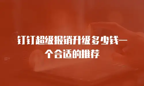 钉钉超级报销升级多少钱一个合适的推荐