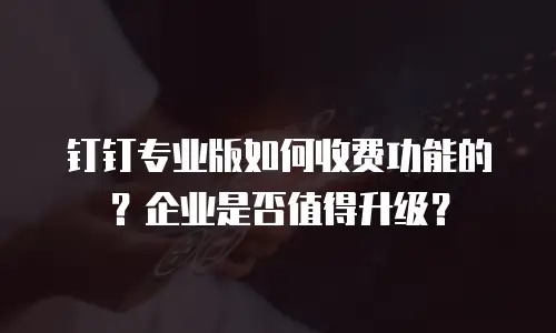 钉钉专业版如何收费功能的？企业是否值得升级？