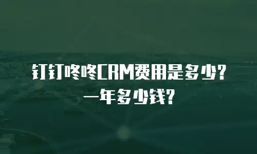 钉钉咚咚CRM费用是多少？一年多少钱？