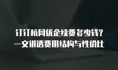 钉钉杭网优企续费多少钱？一文讲透费用结构与性价比