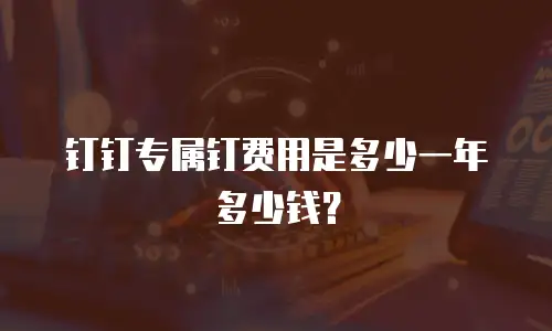 钉钉专属钉费用是多少一年多少钱？