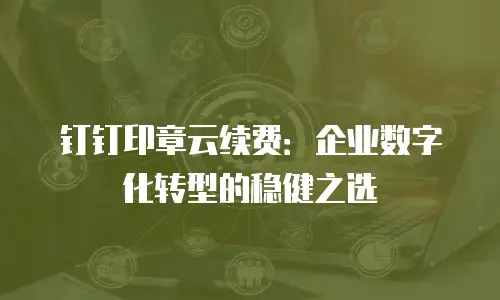 钉钉印章云续费：企业数字化转型的稳健之选