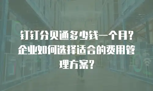 钉钉分贝通多少钱一个月？企业如何选择适合的费用管理方案？