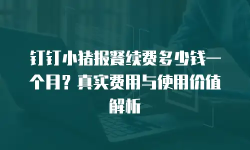 钉钉小猪报餐续费多少钱一个月？真实费用与使用价值解析