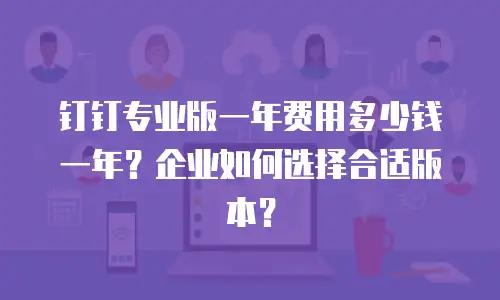 钉钉专业版一年费用多少钱一年？企业如何选择合适版本？