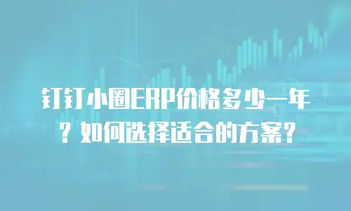 钉钉小圈ERP价格多少一年？如何选择适合的方案？