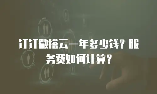 钉钉微搭云一年多少钱？服务费如何计算？
