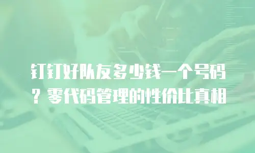 钉钉好队友多少钱一个号码？零代码管理的性价比真相