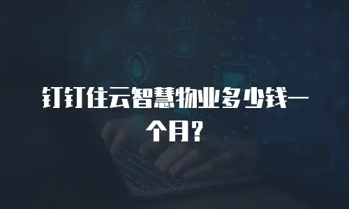 钉钉住云智慧物业多少钱一个月？