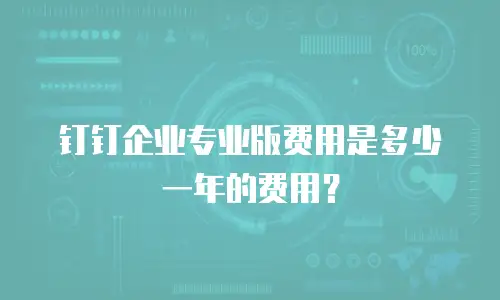 钉钉企业专业版费用是多少一年的费用？