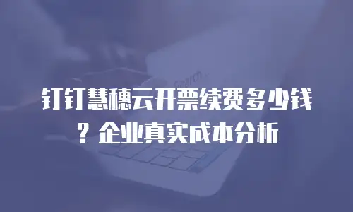 钉钉慧穗云开票续费多少钱？企业真实成本分析