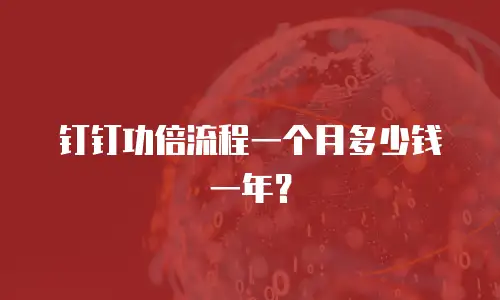 钉钉功倍流程一个月多少钱一年？