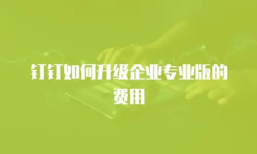 钉钉如何升级企业专业版的费用