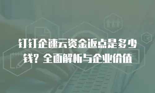 钉钉企速云资金返点是多少钱？全面解析与企业价值