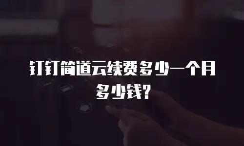 钉钉简道云续费多少一个月多少钱？