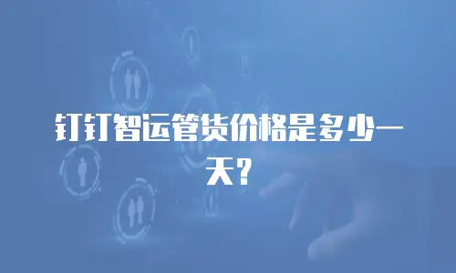 钉钉智运管货价格是多少一天？